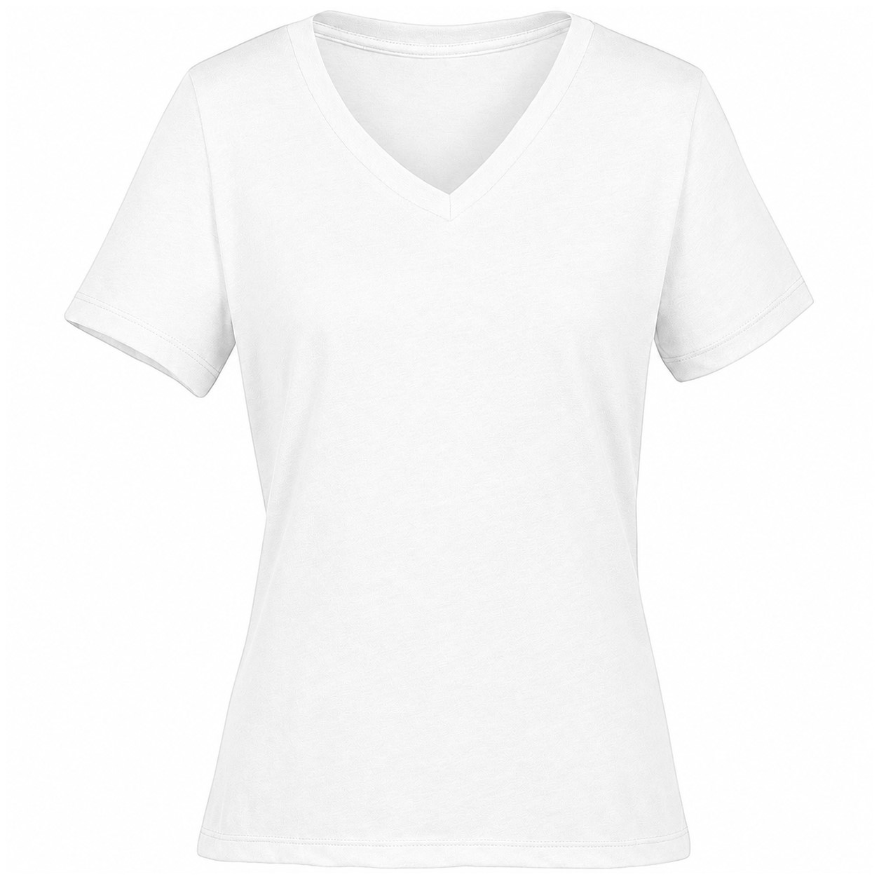 Relaxed Ladies V Neck Heather Tee — White