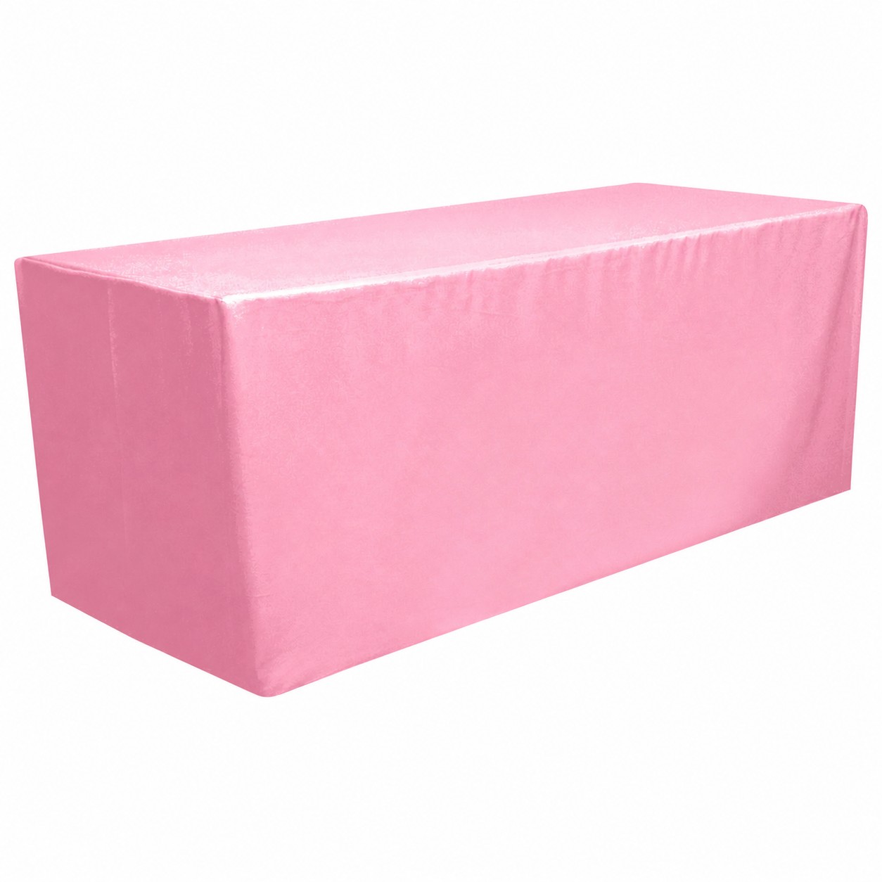 6-Foot Fitted Polyester Table Cover — Pink