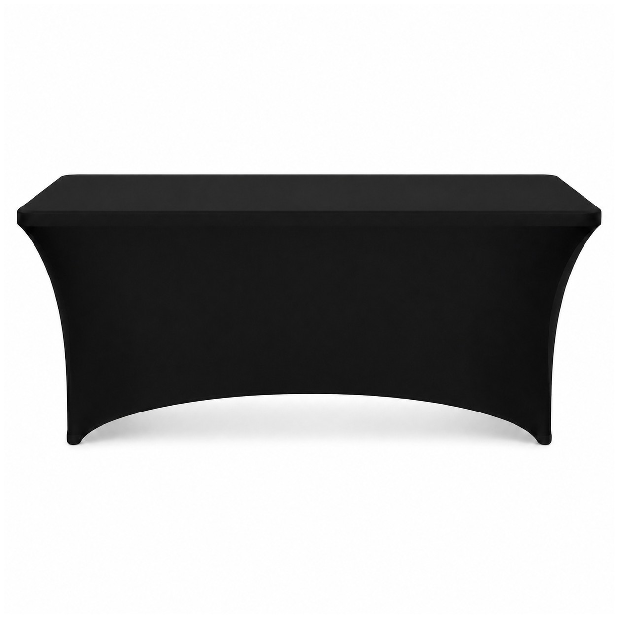 Four Foot Stretch Fitted Table Cover — Black