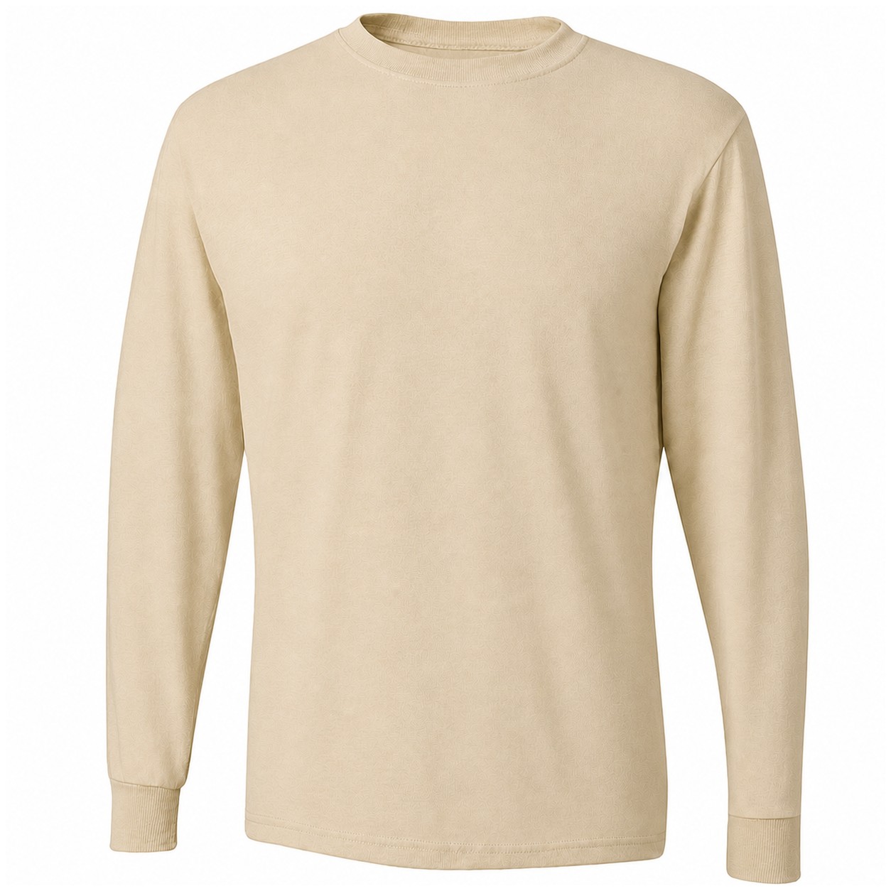 Moisture Wicking Cotton Polyester Long Sleeve Shirt — Beige