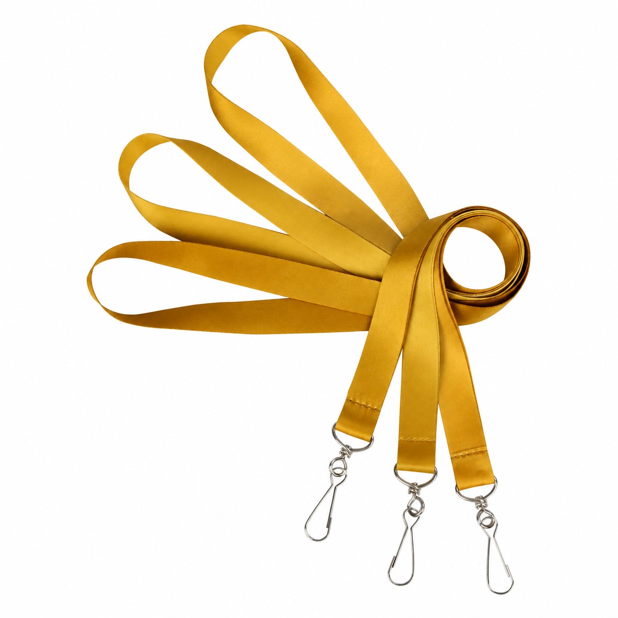 Polyester Lanyard With Clear Badge Holder — Brass Gold