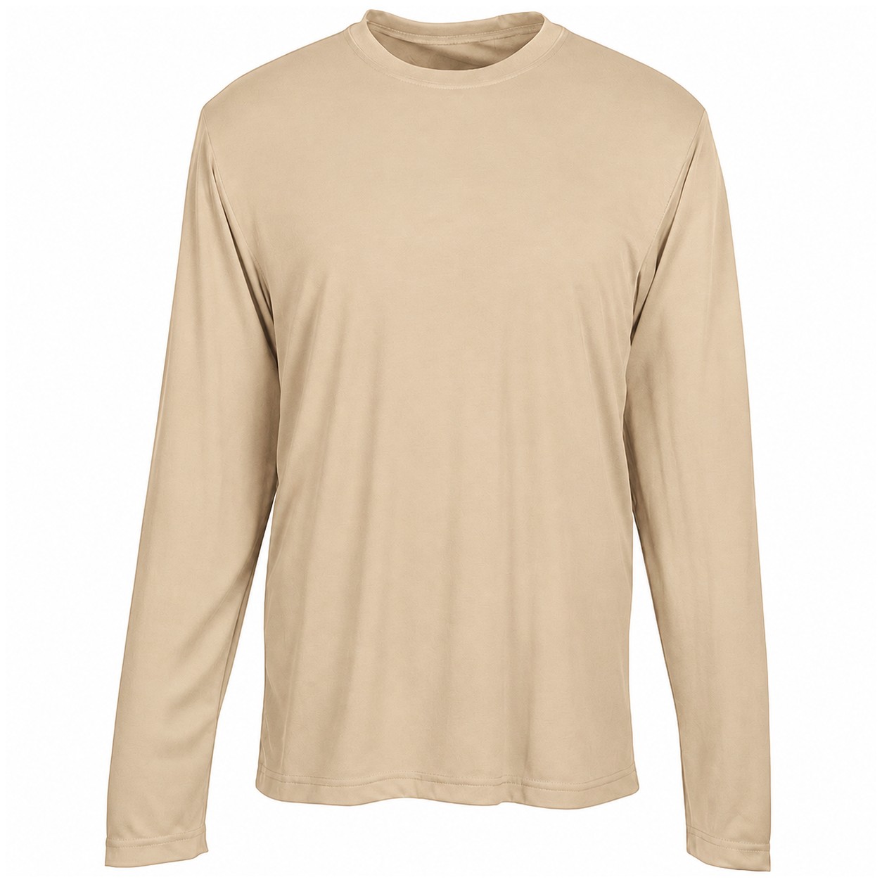 Polyester Long Sleeve Team Shirt — Beige