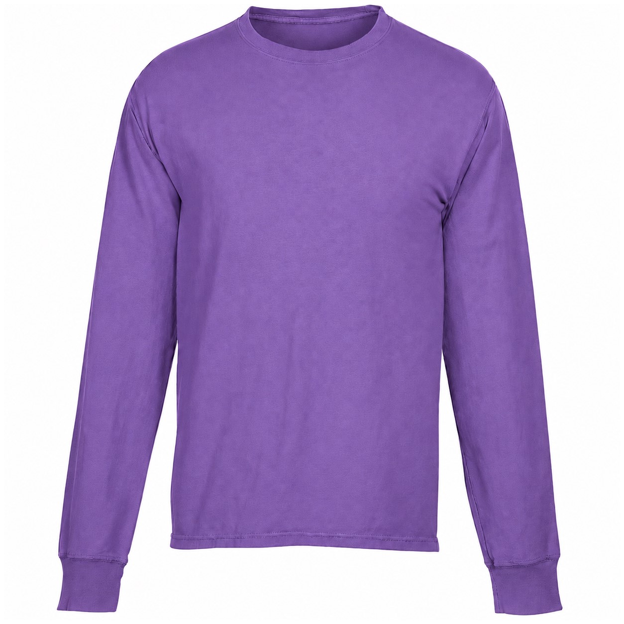 Garment Dyed Cotton Long Sleeve Tee — Purple