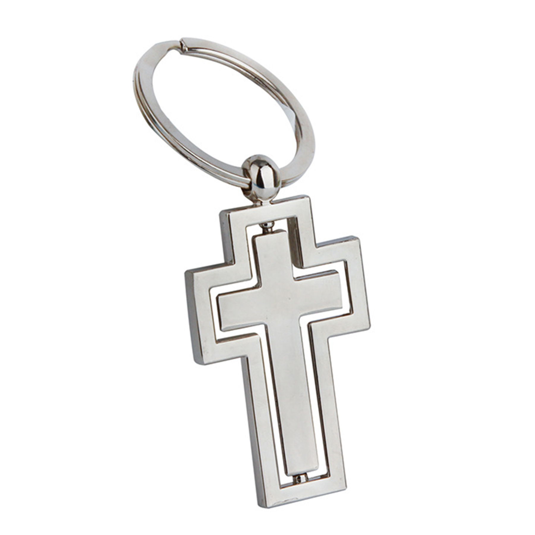 Spinning Alloy Cross Keychain — view 2