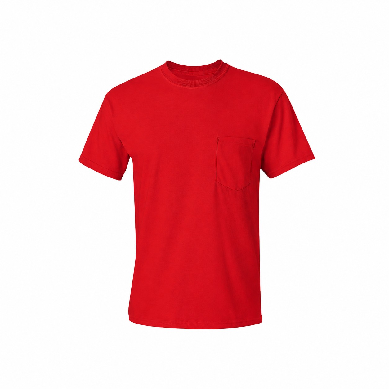 Cotton Pocket Shirt — Red