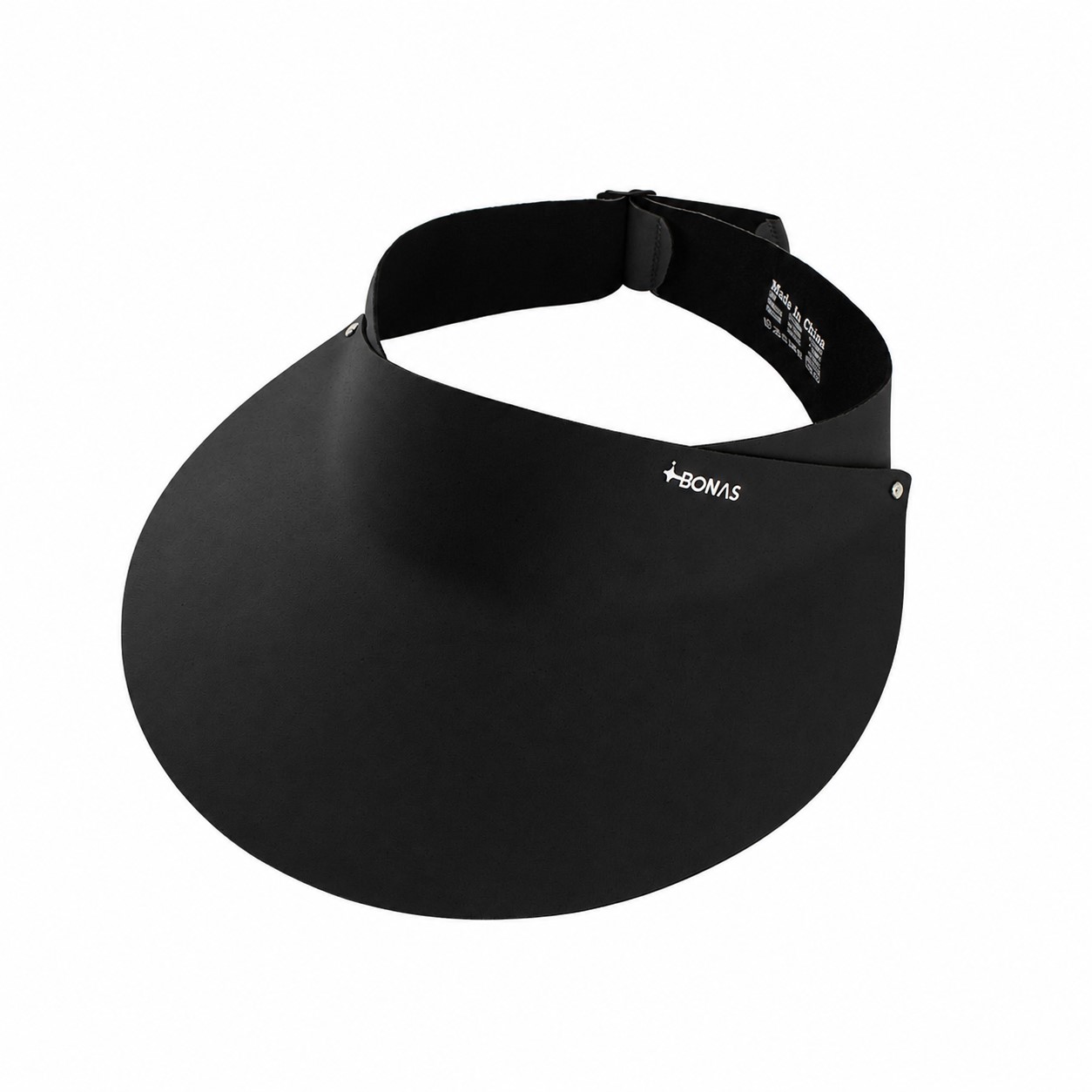 Foldable Polyester Open Crown Sun Visor — Black