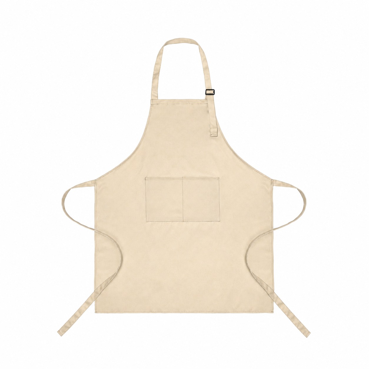 Full Length Polyester Bib Apron — Natural Beige