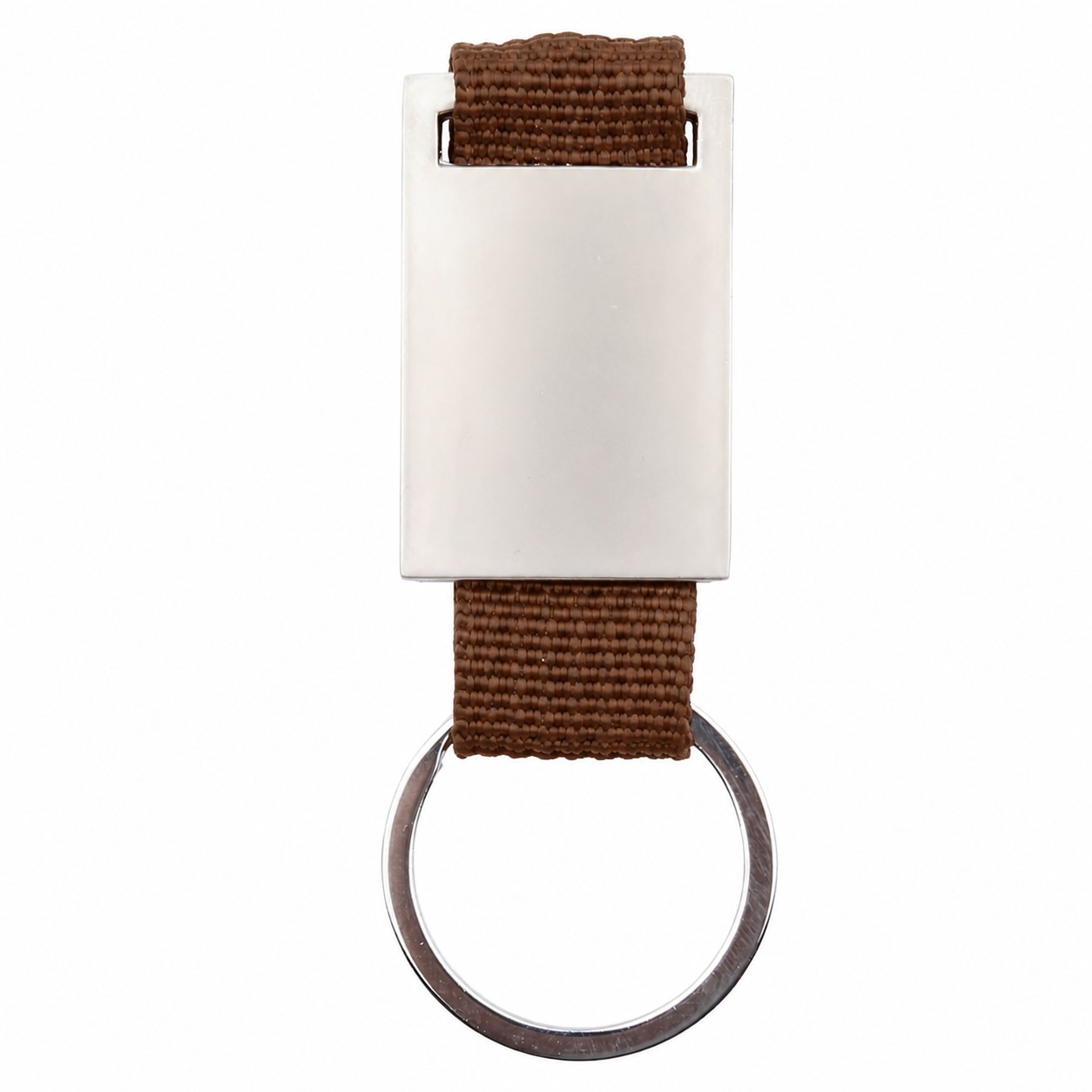 Zinc Alloy Woven Strap Keychain — Brown