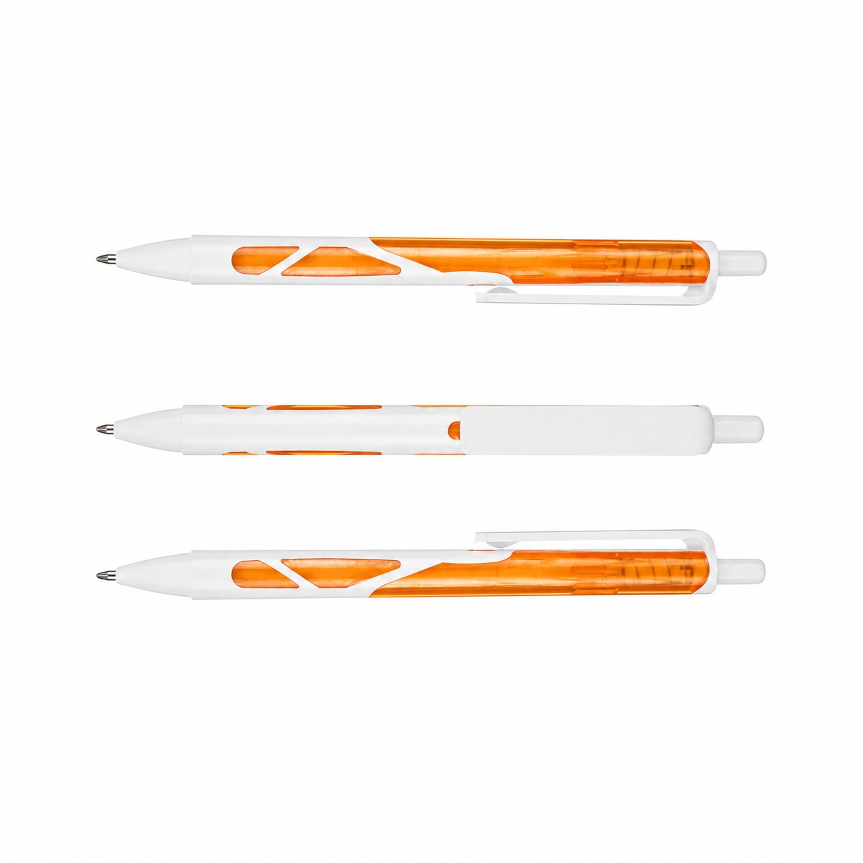 Translucent Barrel Retractable Ballpoint Pen — Orange