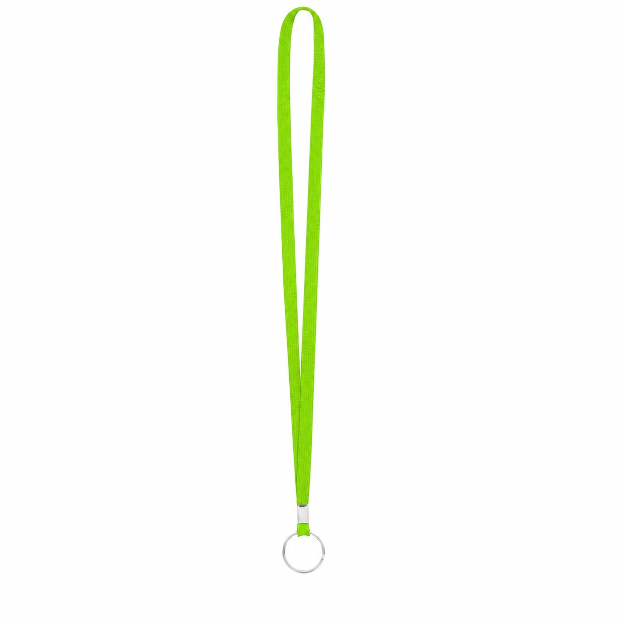 Tubular Polyester Ring Lanyard — Lime Green