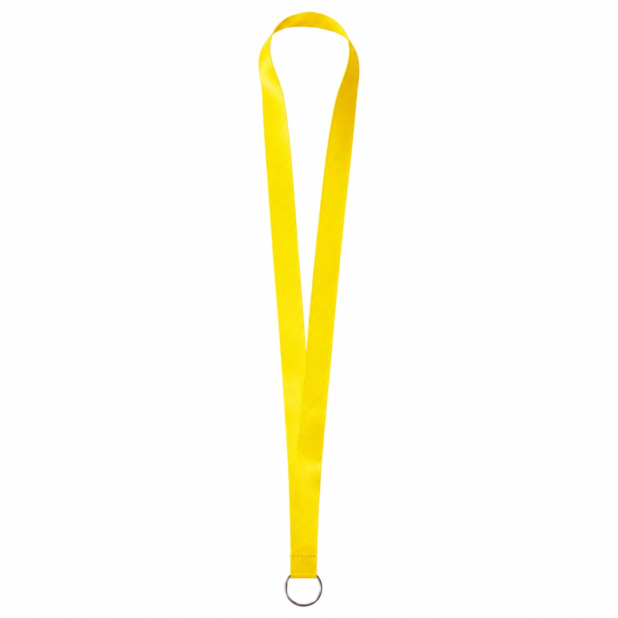 Satin Polyester Split Ring Lanyard — Yellow