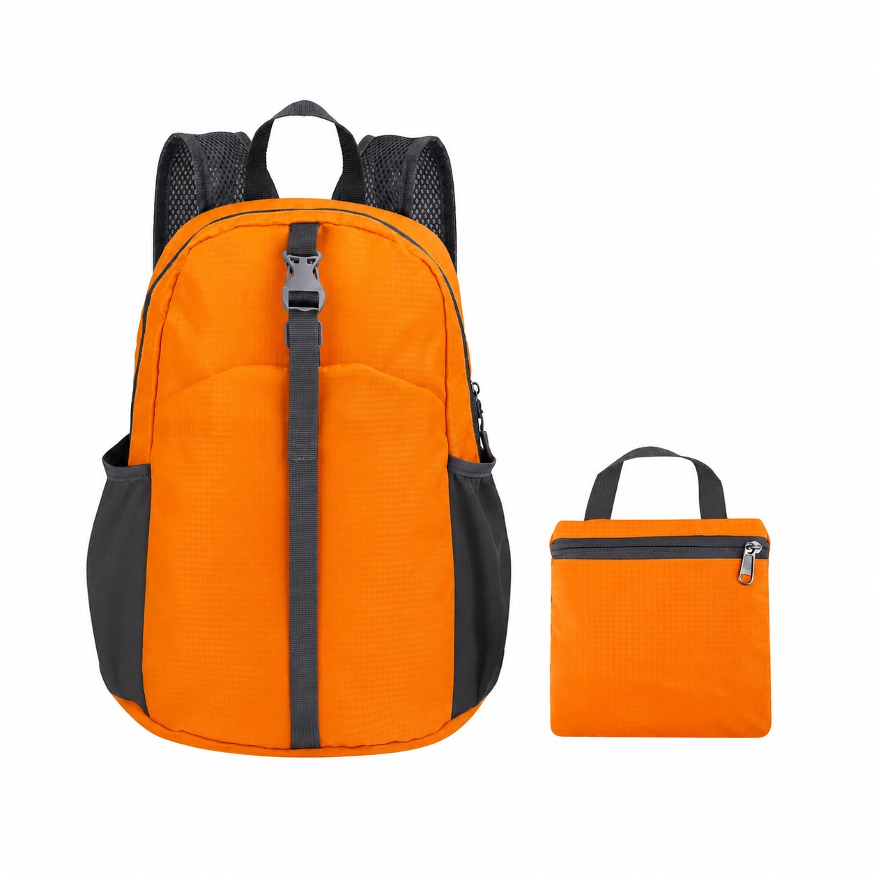 400D Ripstop Polyester Front Pocket Backpack — Orange