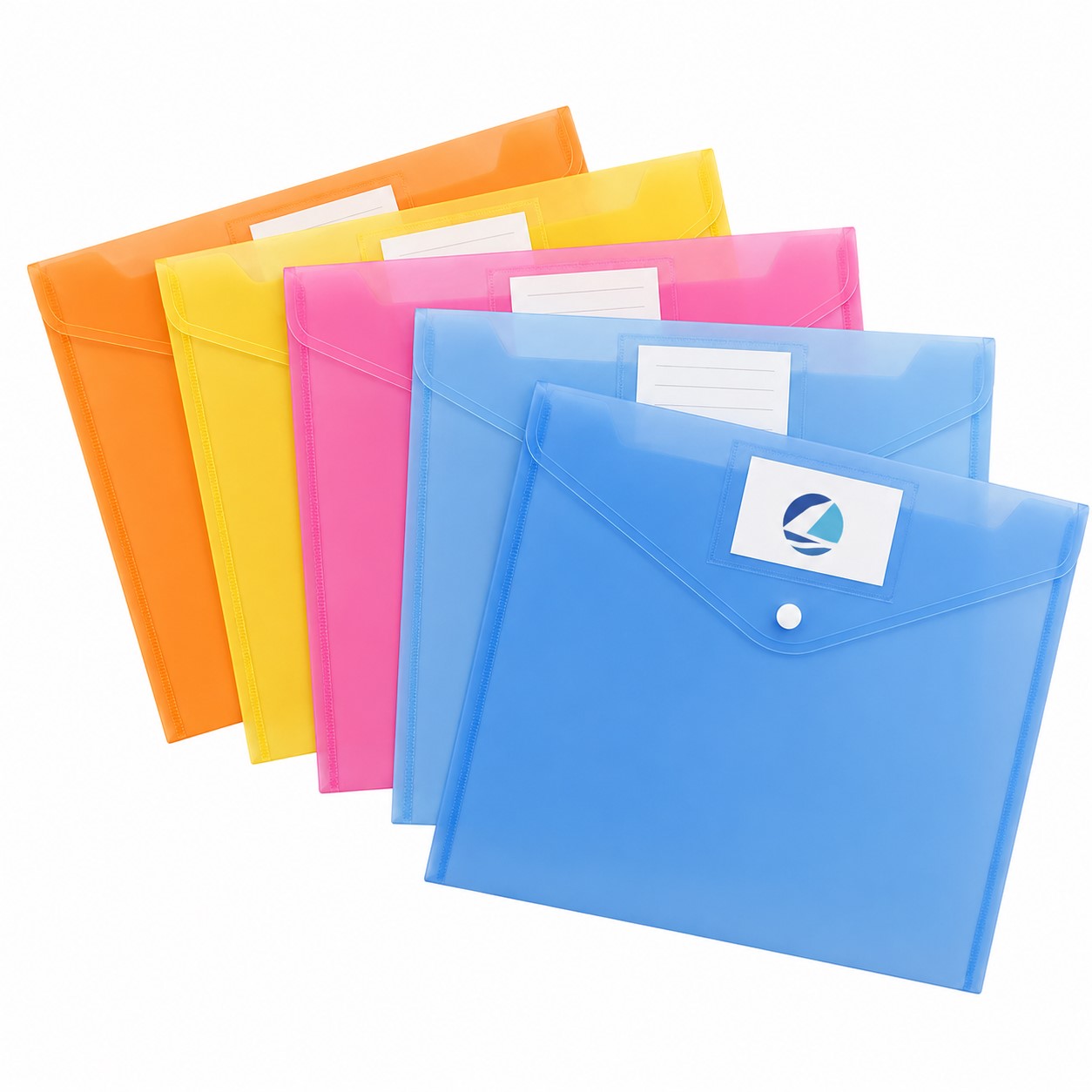 Transparent Polypropylene Document Folder With Snap Closure