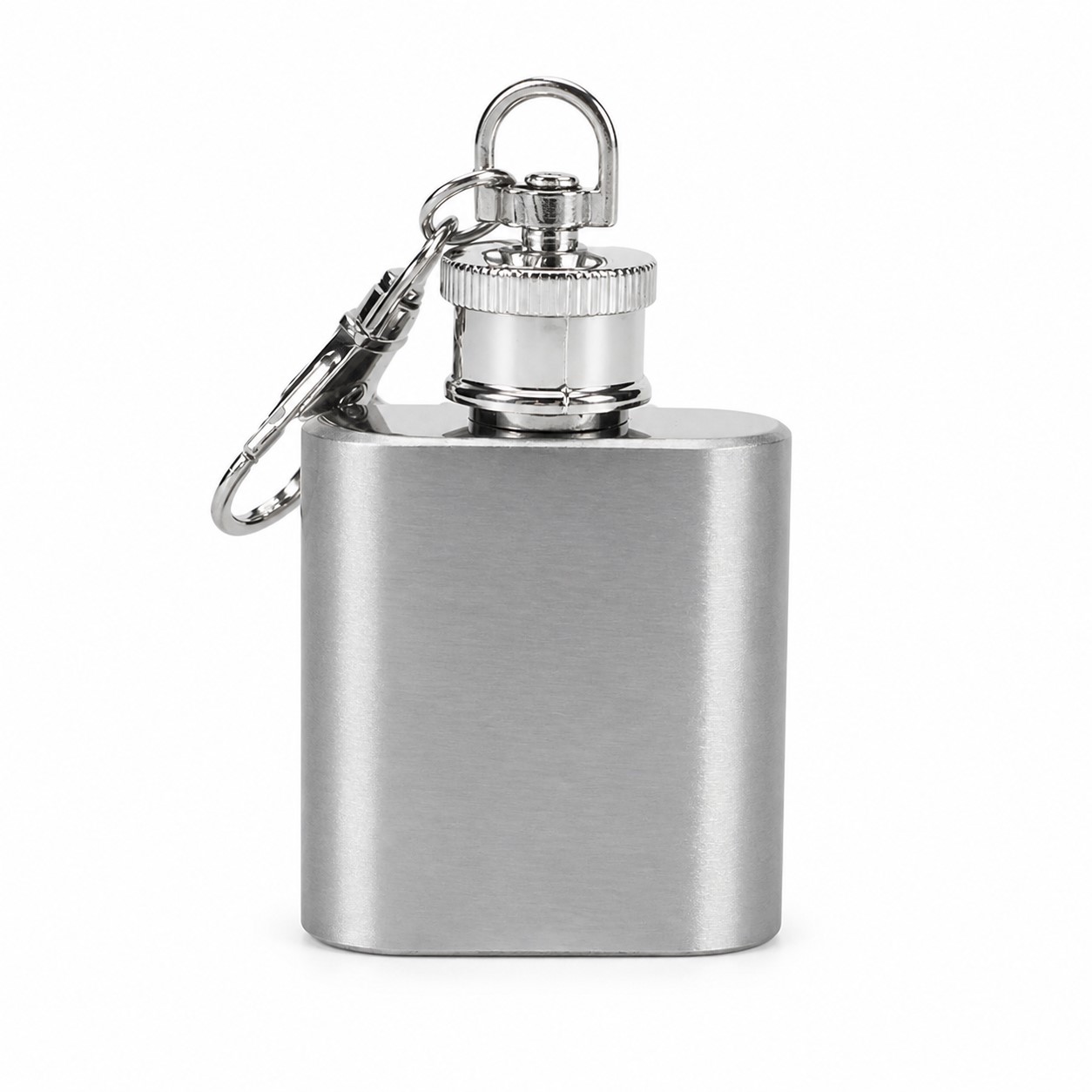 Keychain Double Wall Stainless Steel One Ounce Flask — view 2