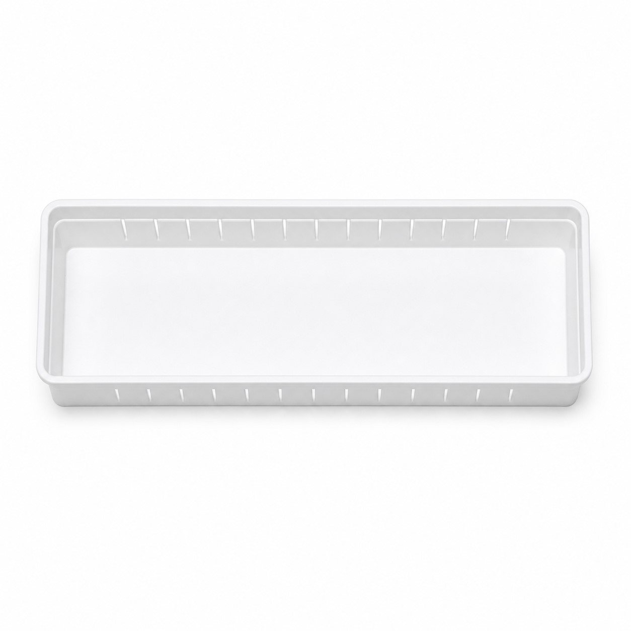 Narrow White Plastic Drawer Organizer — view 2