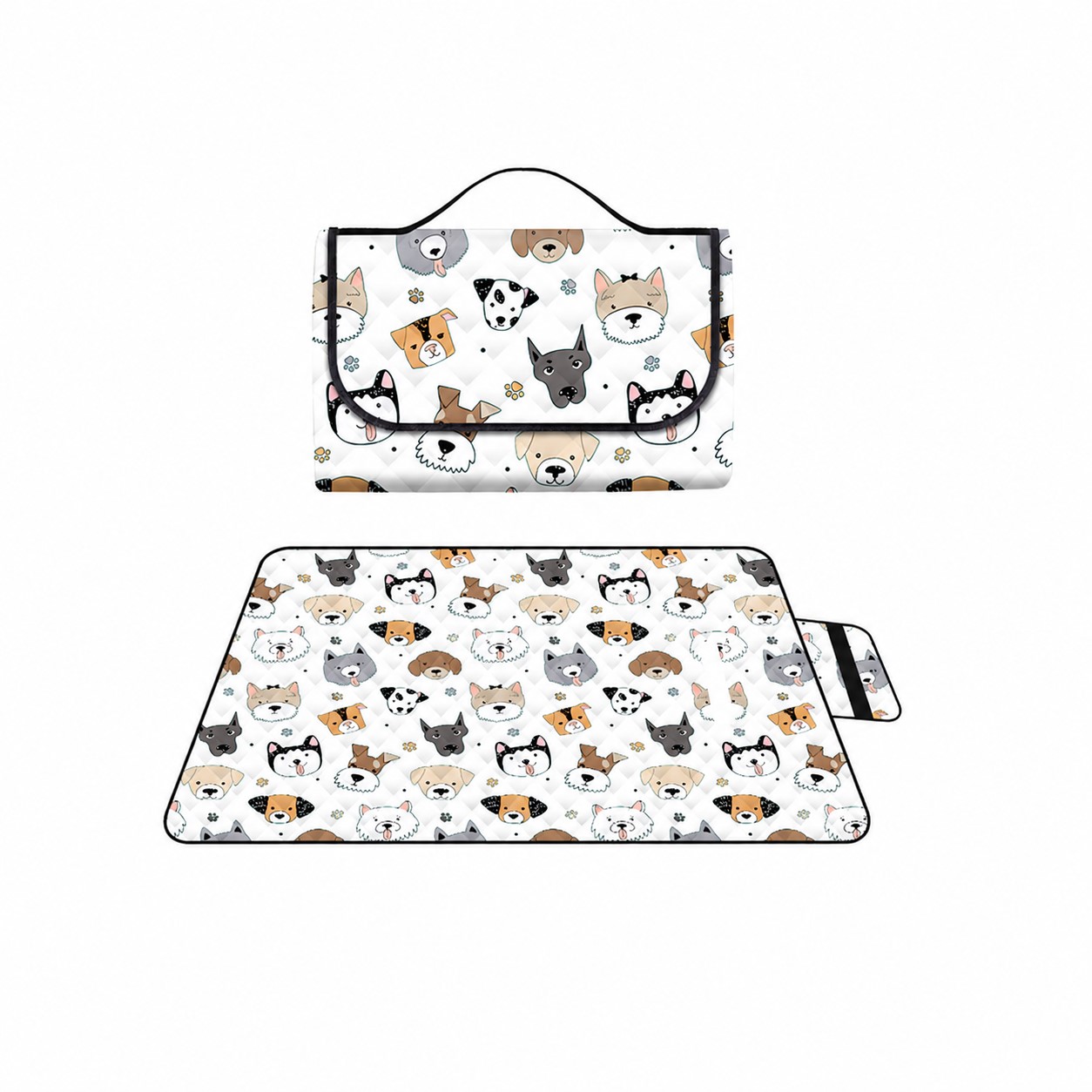PEVA Picnic Blanket With Carry Flap — White