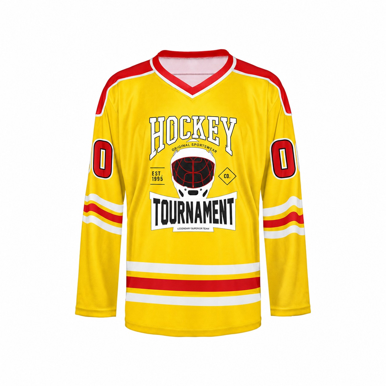 Mesh Polyester Ice Hockey Jersey — Yellow