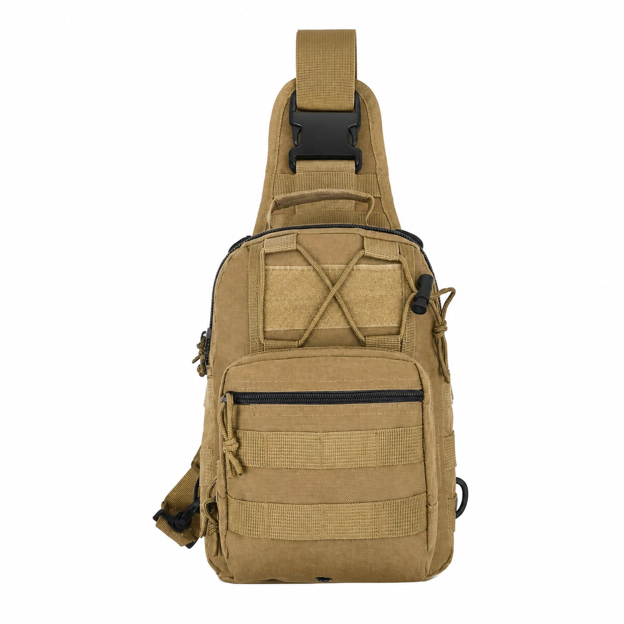600D Polyester Crossbody Sling Bag — Tan Beige