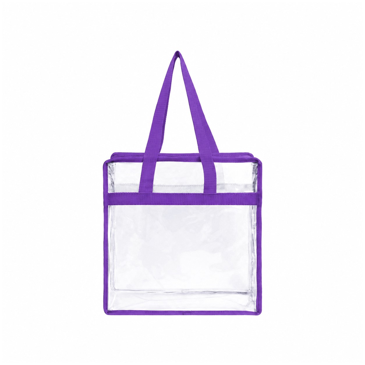 Stadium Clear Zipper Tote Bag — Purple