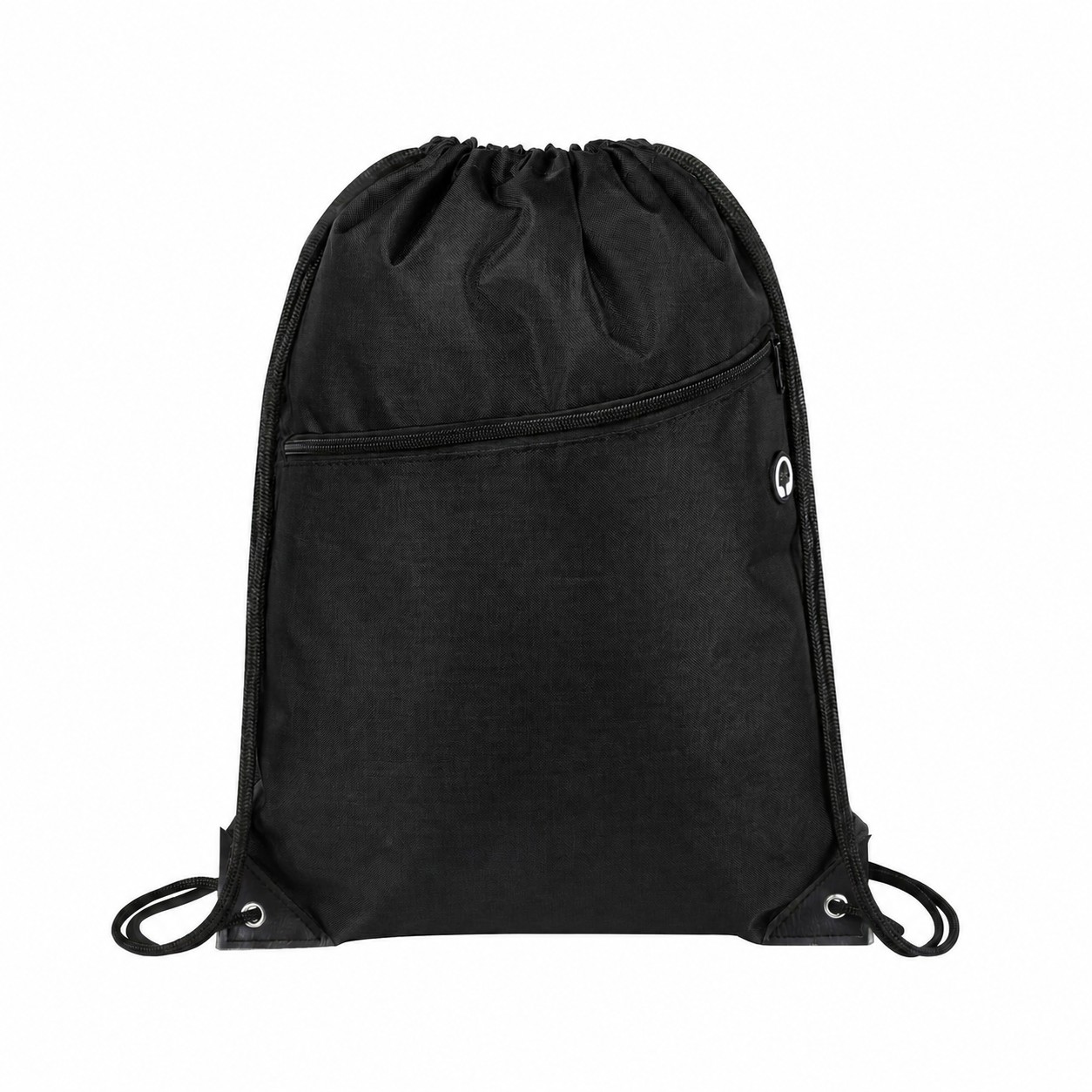 420D Polyester Heavy Drawstring Bag — Black