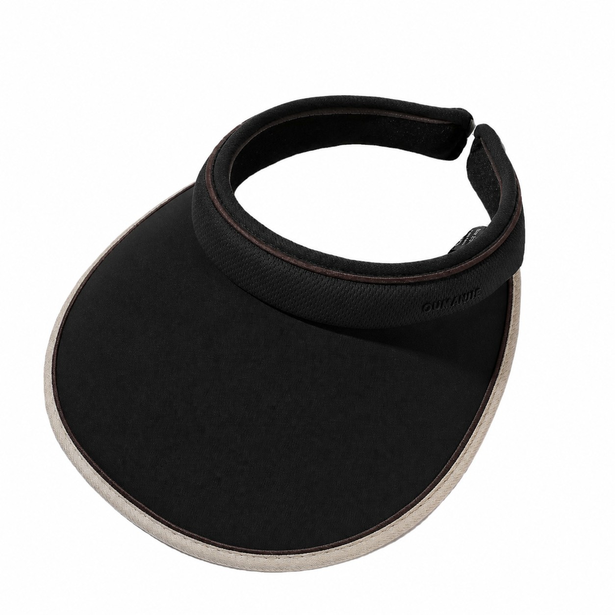 Polyester Headband Shade Visor Hat — Black