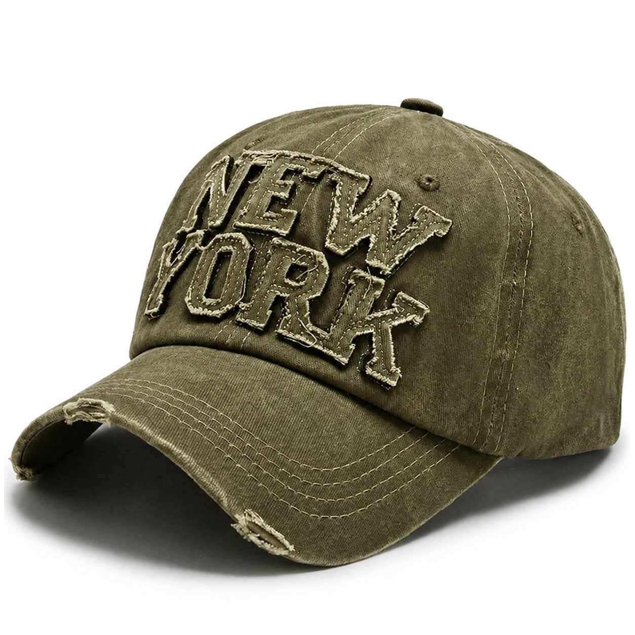 Washed Cotton Baseball Cap — Army Green
