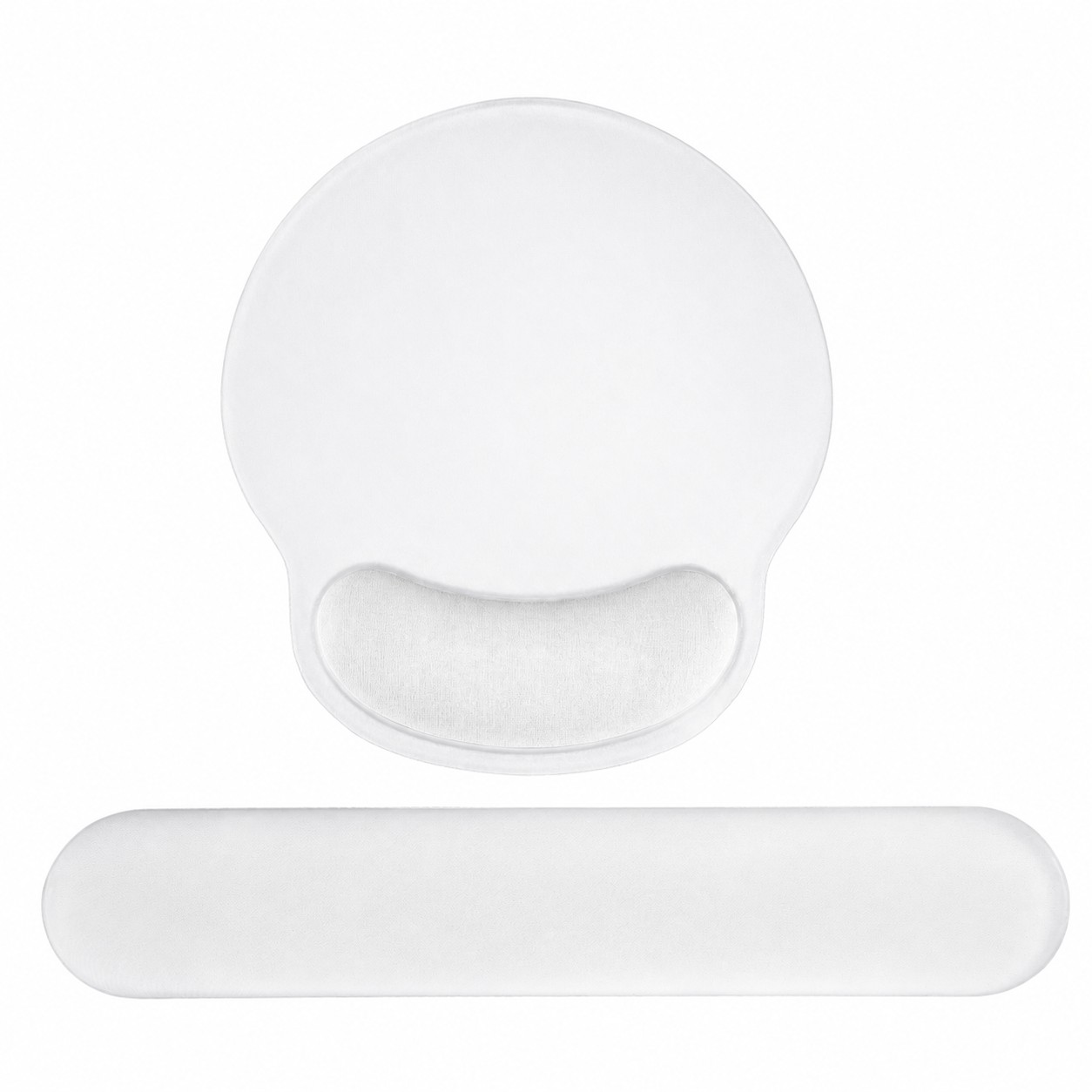 Ergonomic Mouse Pad Wrist Rest Set — Clear White