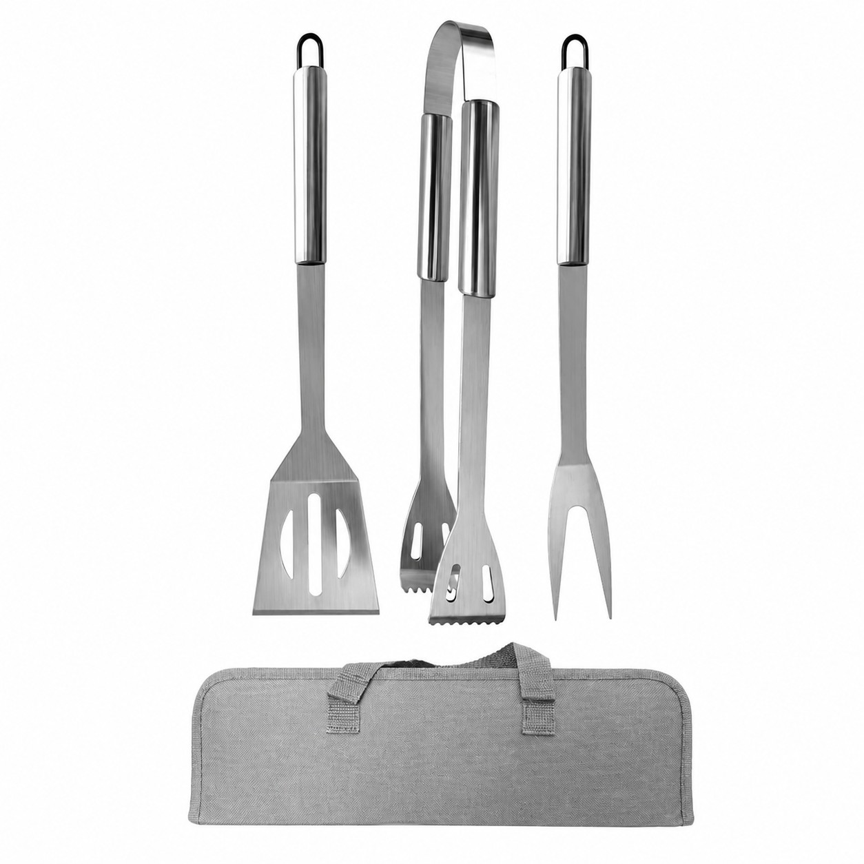 Three Piece Stainless Grill Set — Gray