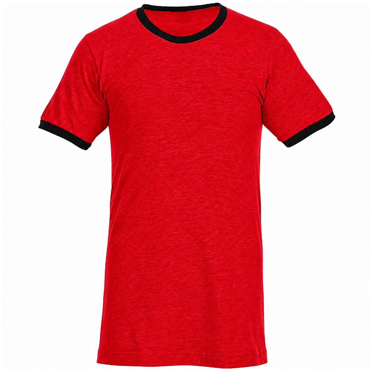 Fine Jersey Ringer Cotton Tee — Red