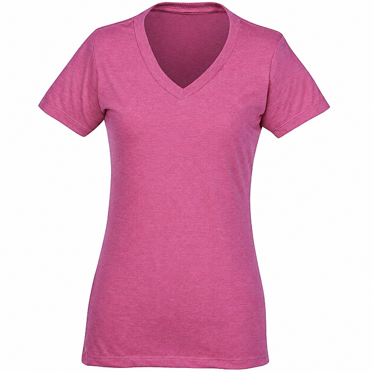 Ladies V Neck Cotton Polyester Tee — view 2