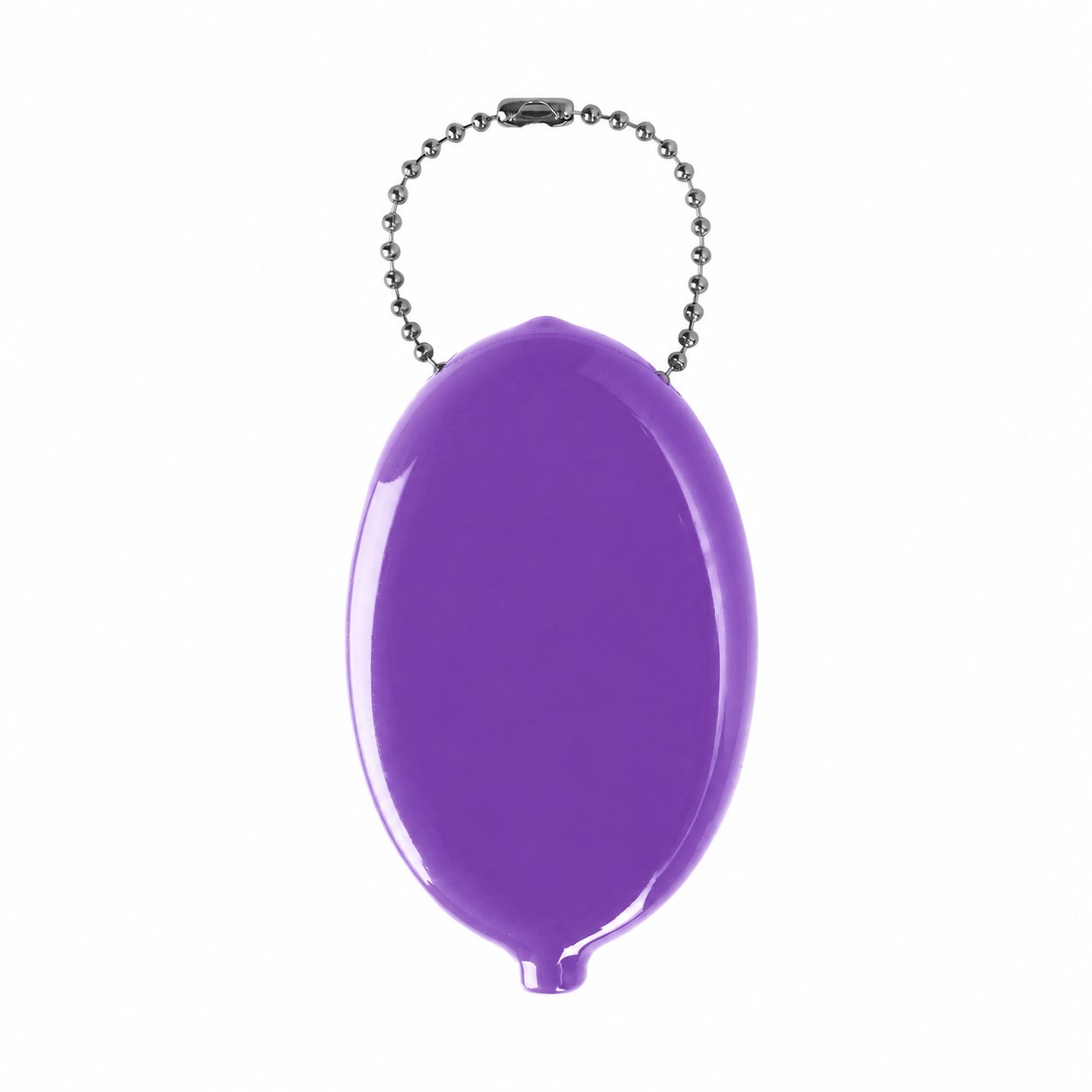 PVC Oval Coin Key Pouch — Purple