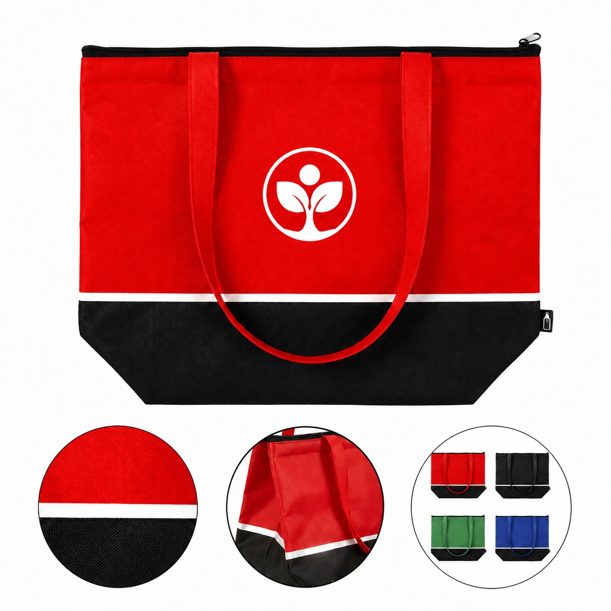 Zippered Insulated Polyester Carry Tote