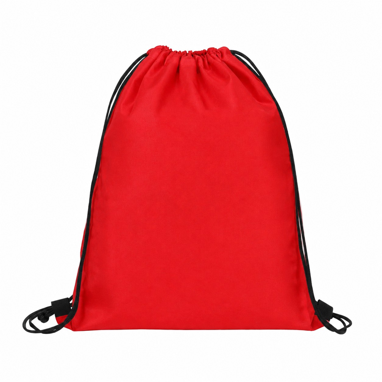 Lightweight 190T Polyester Drawstring Backpack — Red