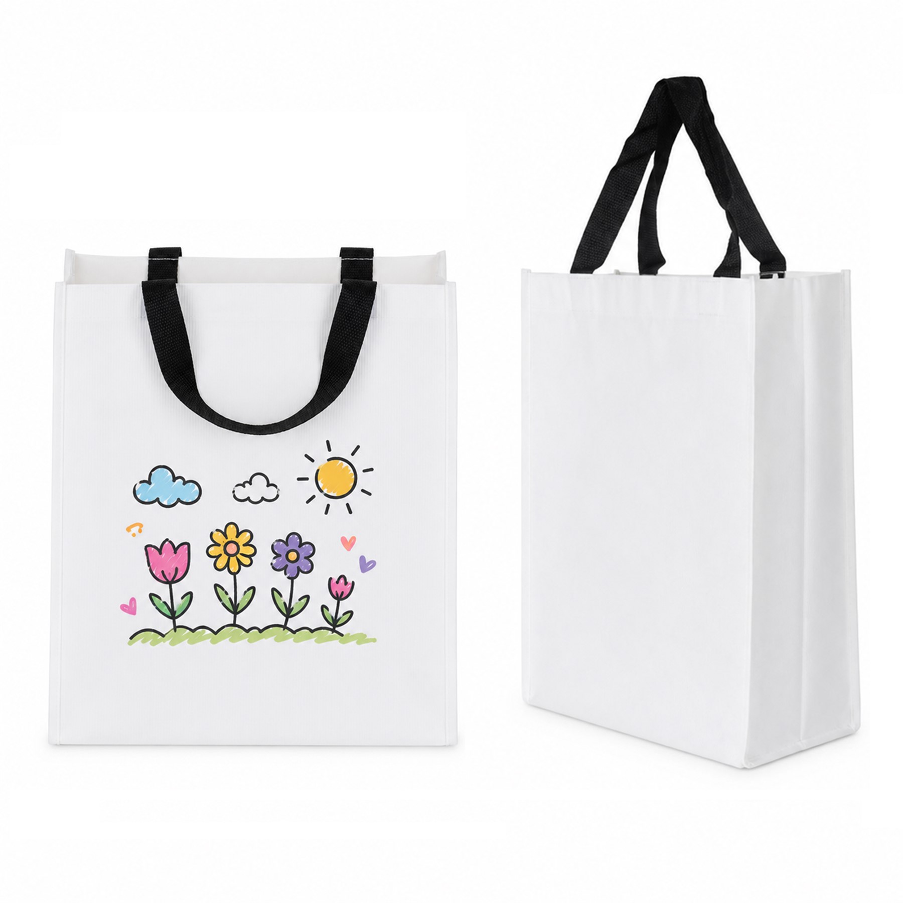 White Kraft Paper Handled Shopping Bag