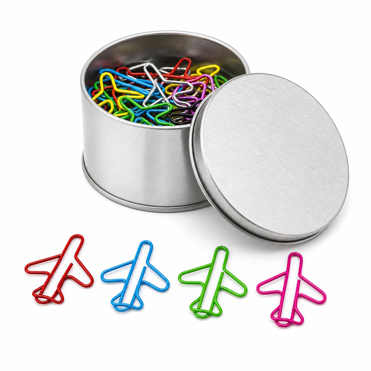 Airplane Metal Paper Clip Set With Tin — view 2