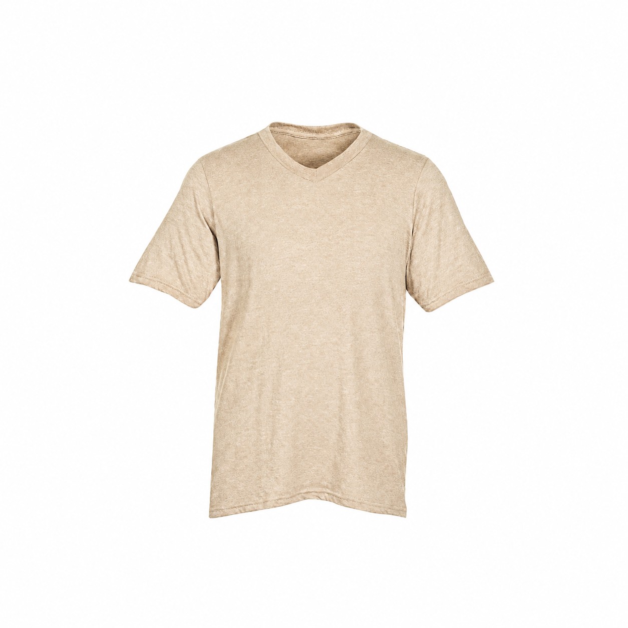 Men's Ringspun Cotton V Neck Shirt — Beige