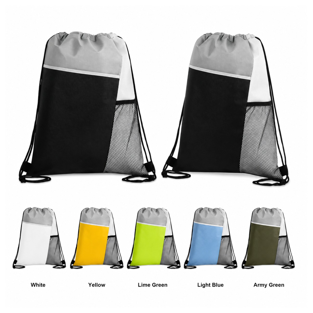 80GSM Non-Woven White Drawstring Bag
