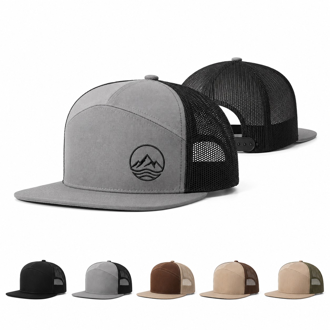 Cotton Seven Panel Trucker Cap