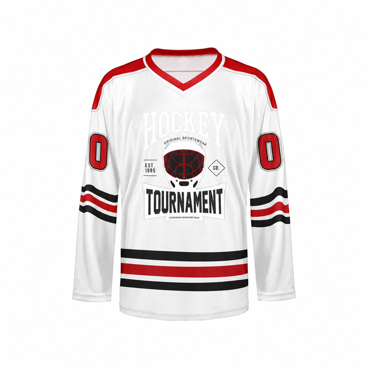 Mesh Polyester Ice Hockey Jersey — Clear White