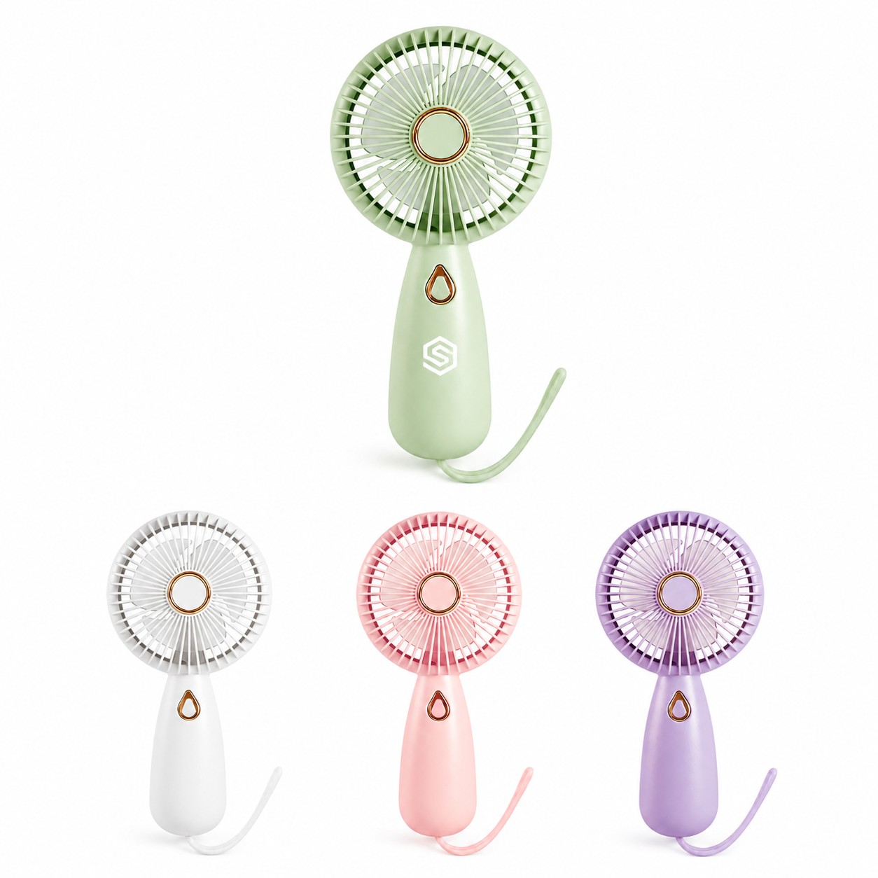 Rechargeable Mini Handheld Fan With Neck Cord