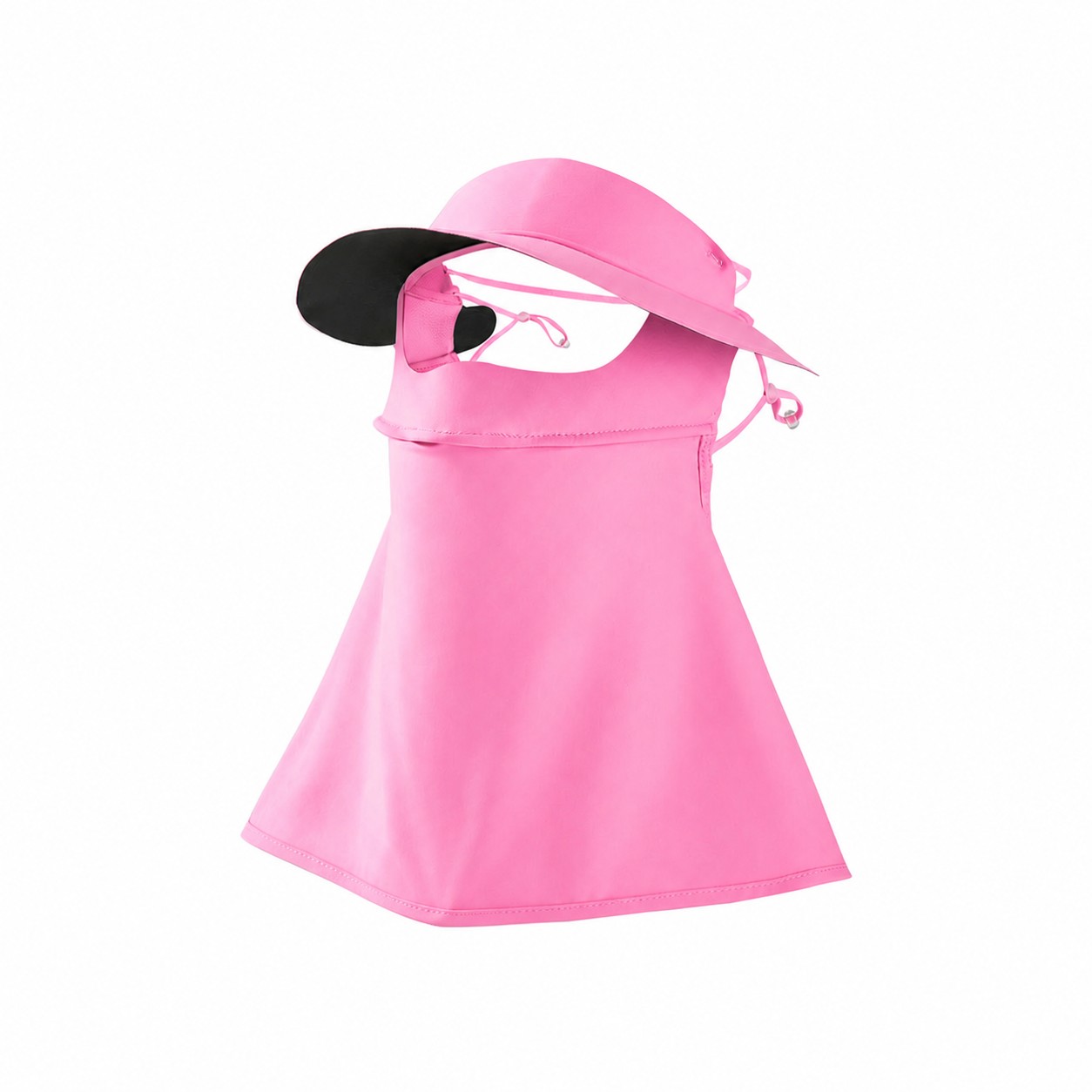 Polyester Mask Drape Sun Hat — Pink