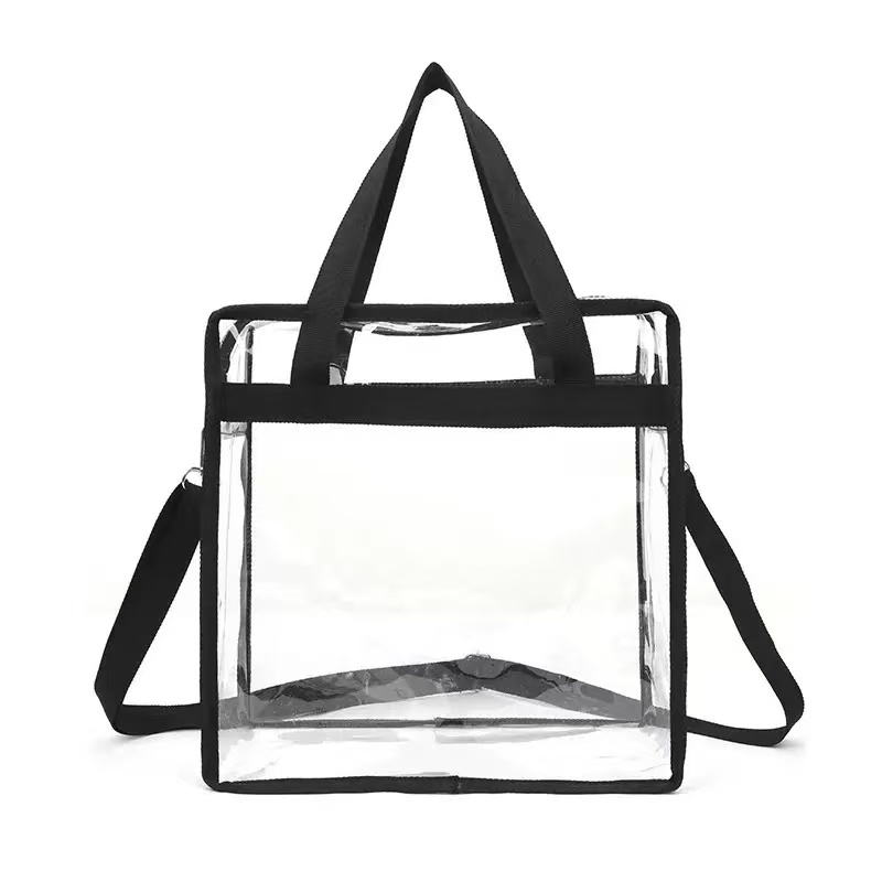 Transparent PVC Zippered Shoulder Tote — view 2