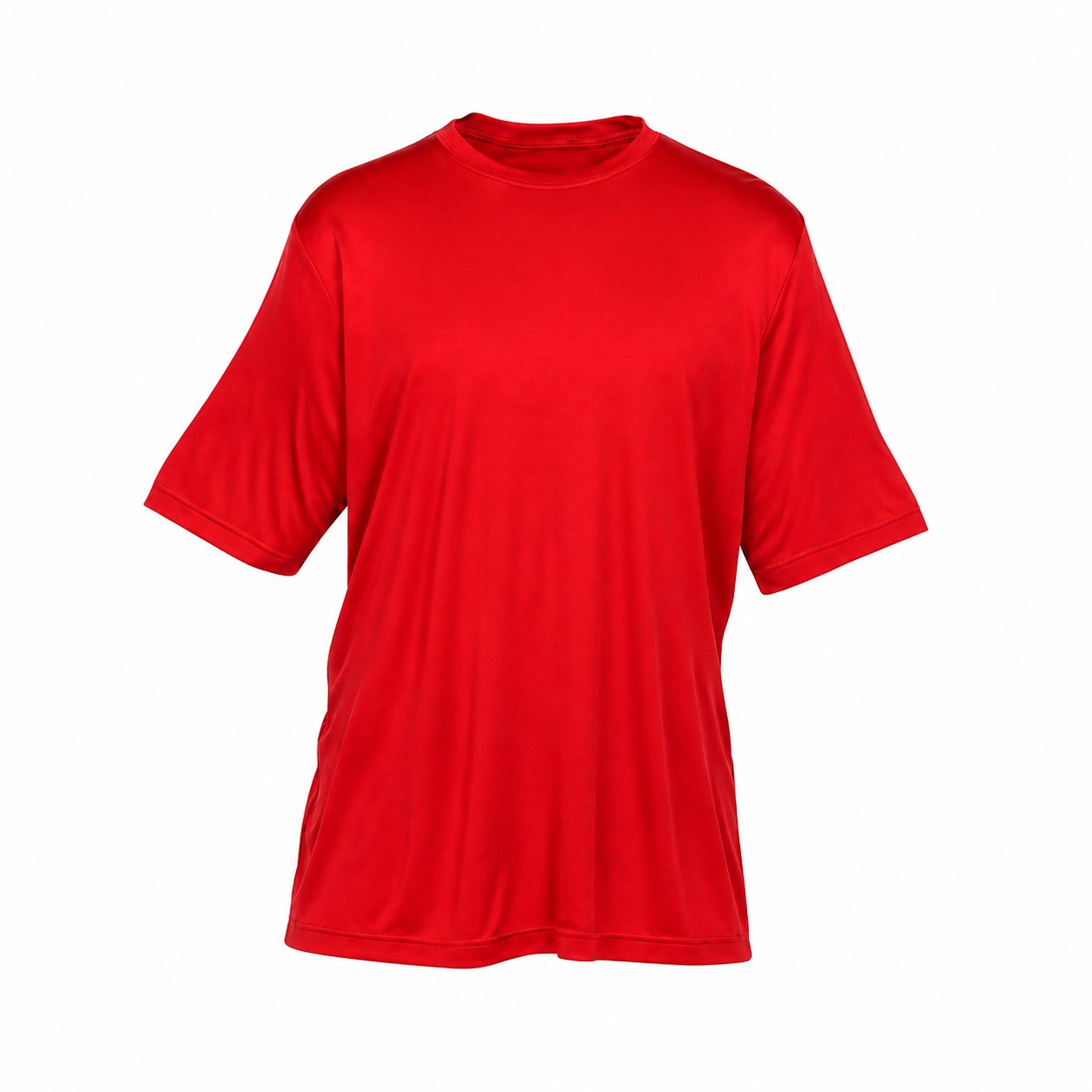 Polyester Performance Crewneck Tee — Red