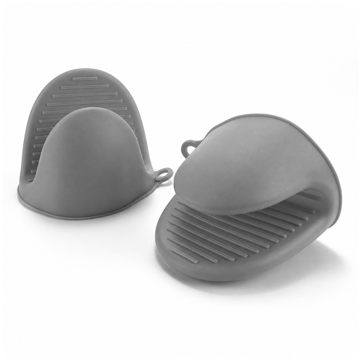 Silicone Finger Grip Oven Clips — Gray