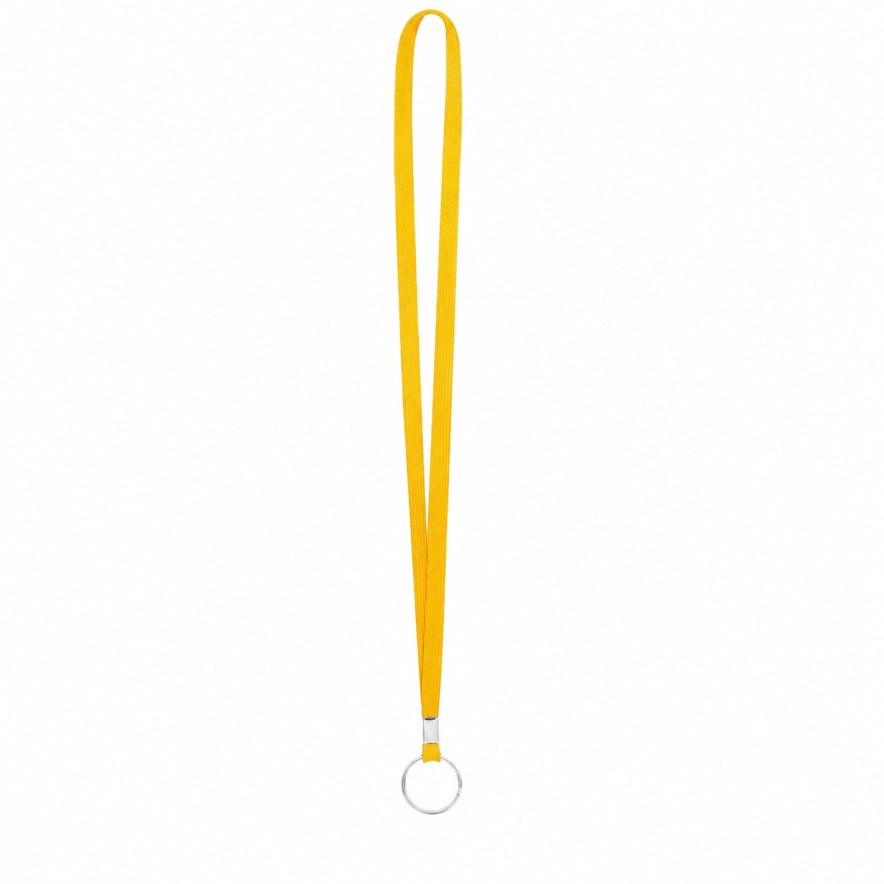 Tubular Polyester Ring Lanyard — Yellow