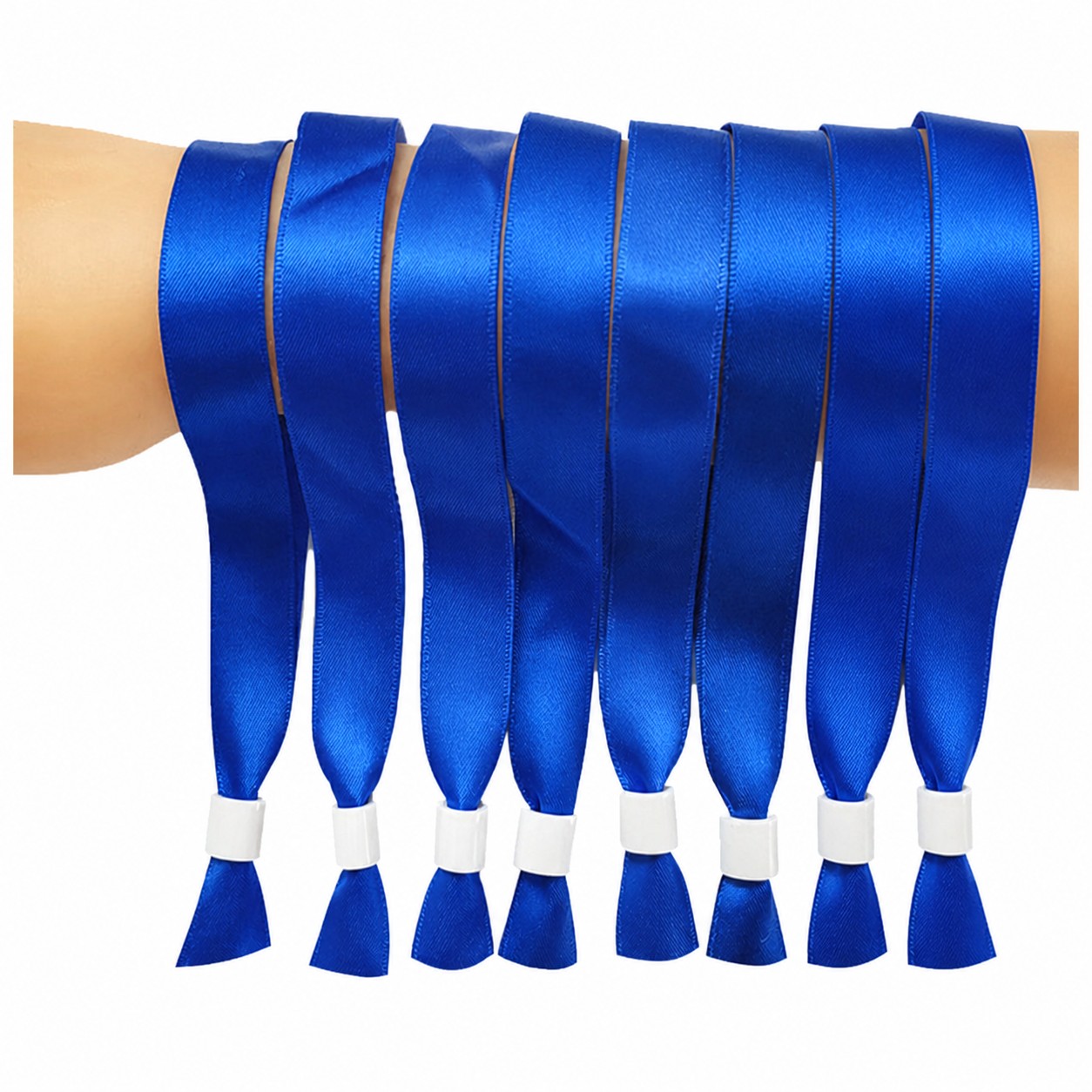 Polyester Ribbon Event Wristband — Blue