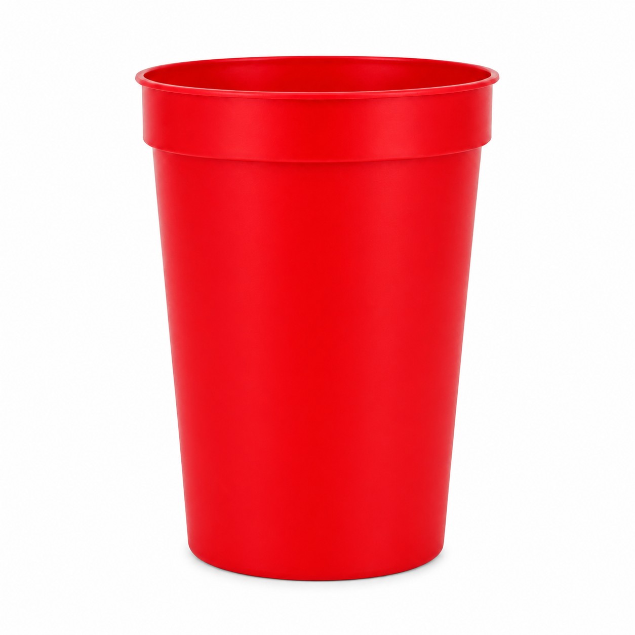 16 Oz Square Plastic Stadium Cup — Red