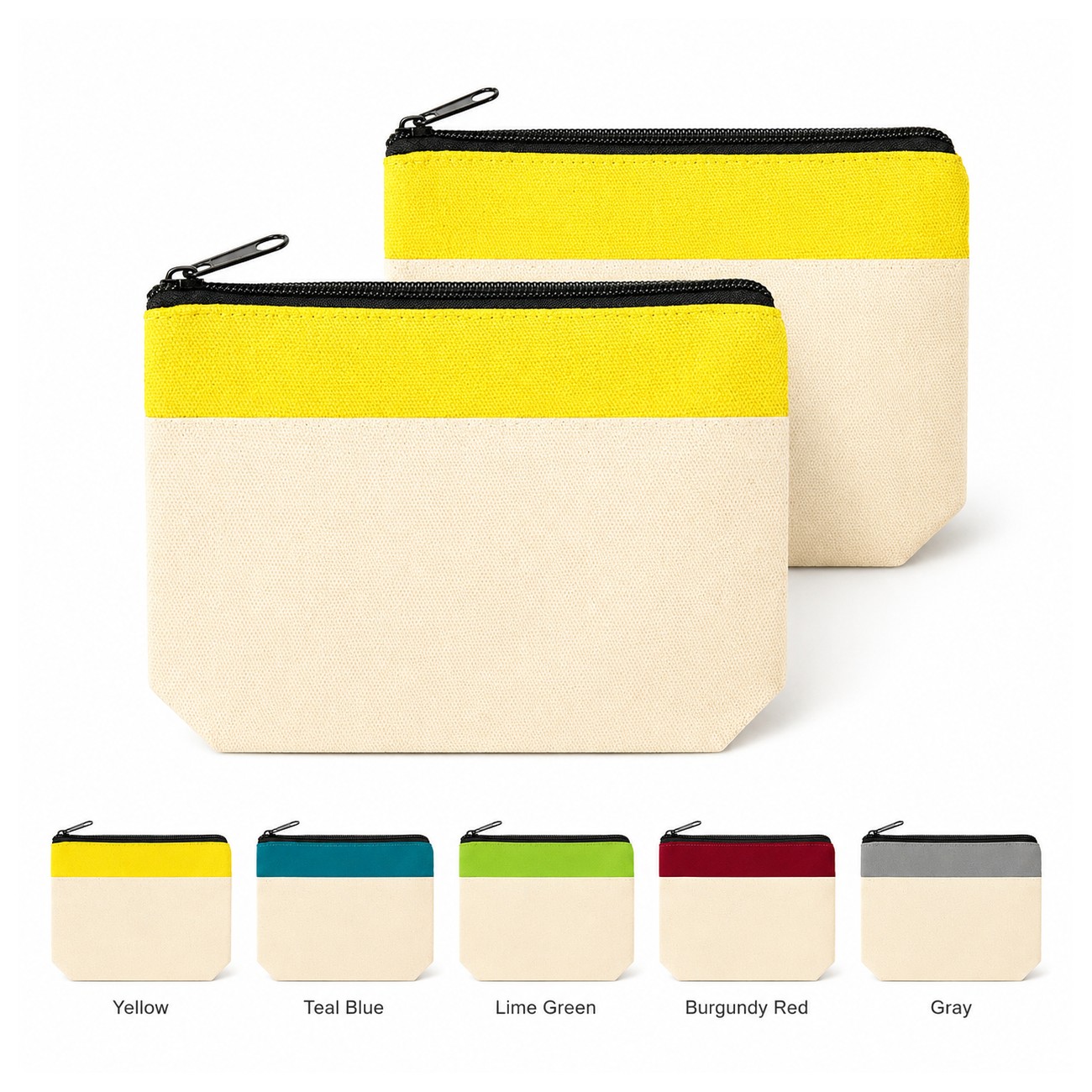 Cotton Canvas Zipper Pouch