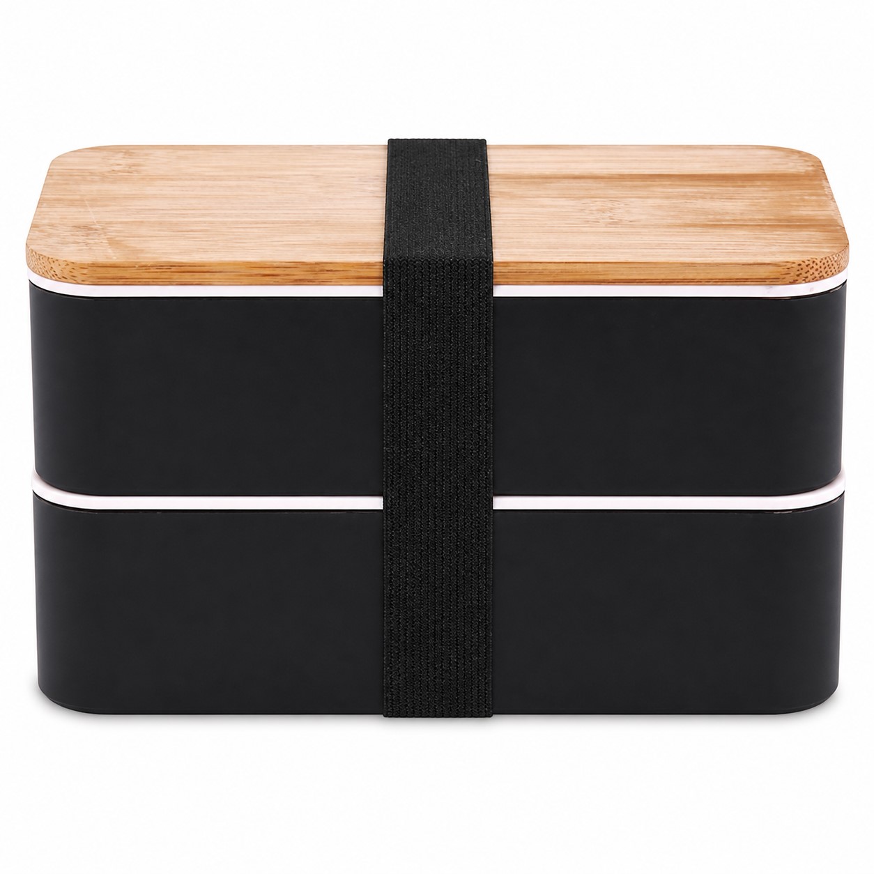 Stacked Polypropylene Bento Box With Elastic Band — view 2