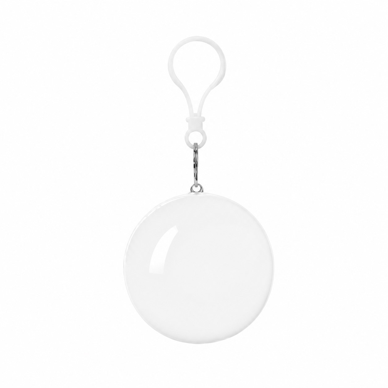 Rain Poncho Ball Keychain — White